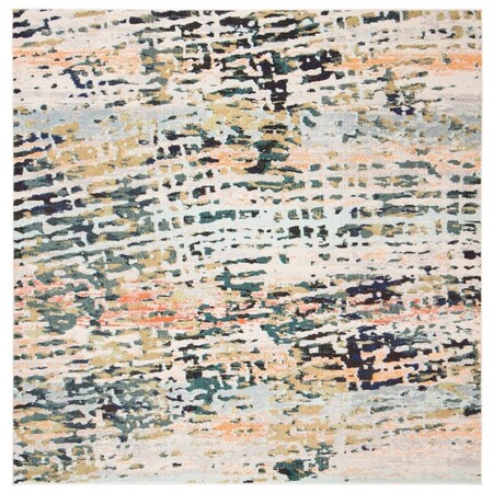 Safavieh 5 x 5 ft. Madison 400 Power Loomed Square Area Rug Beige & Navy MAD454A-5SQ